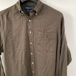 Polo Ralph Lauren Long Sleeve Button Up Shirt Blairs  Sz XL  Plaid Green Maroon